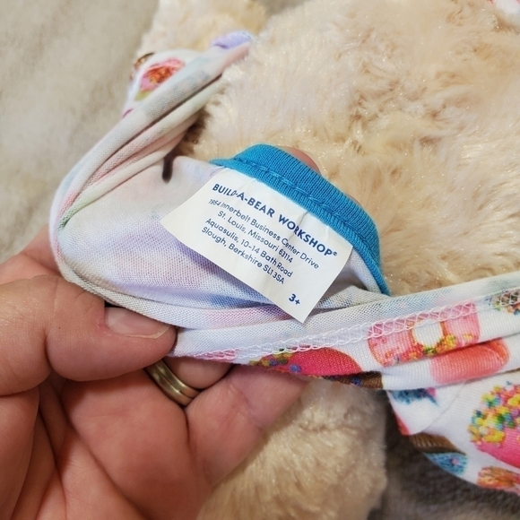 Build A Bear BAB cream plush with Donut shirt & shorts outfit jammies - Picture 9 of 9